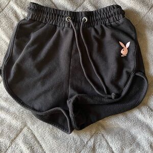 Women’s PLAYBOY Miss-guided Black  Shorts with Pink Logo guessing  Sz.XS